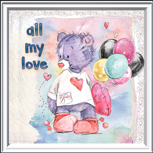 Callipepper Sq -Teddy Bear All My Love