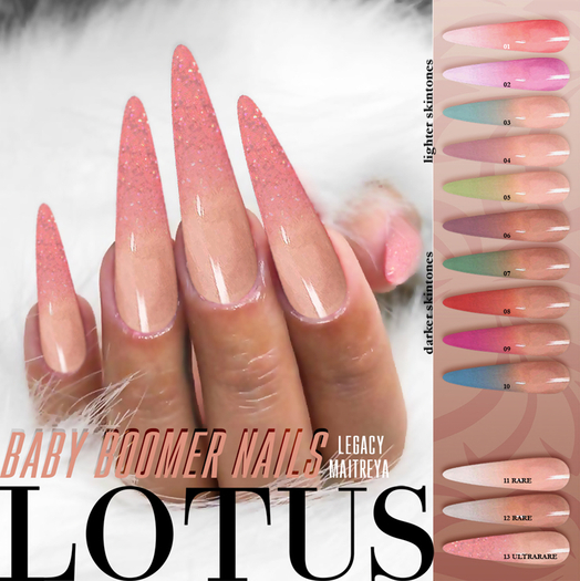 LOTUS. Baby Boomer Nails 10 BOX