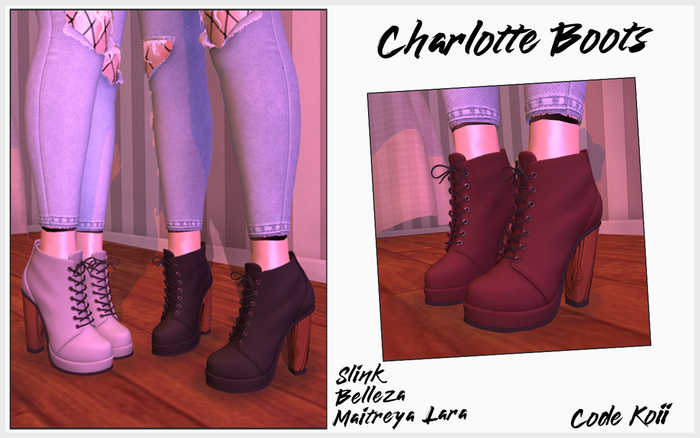 [CodeKoii] Charlotte Boots - Burgundy