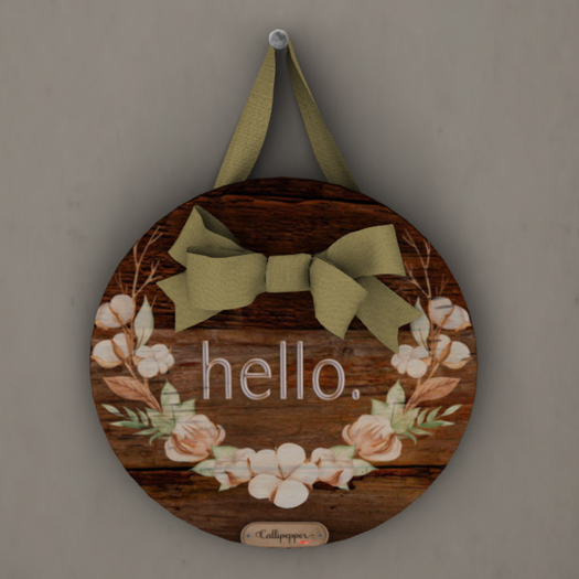 Callipepper- Wooden Round  Dark Hello -Cotton Beige