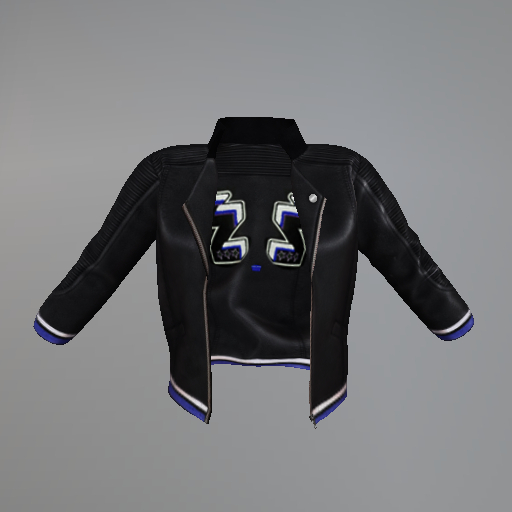 Blue Racing Stripe Belleza Biker Jacket