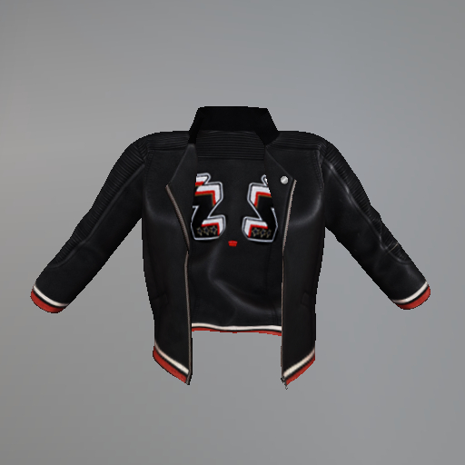 Red Racing Stripe Maitreya Biker Jacket