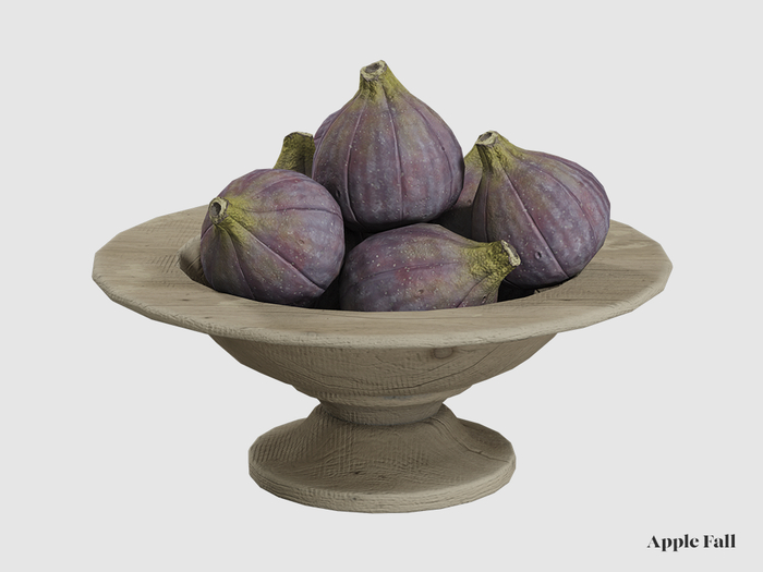 Apple Fall Figs in Bowl - Wood