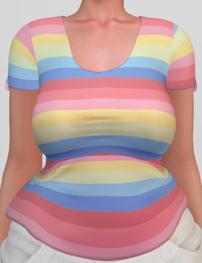 ~Bun in the Oven~ Rainbow Stripes Tee[ADD OR REZ]
