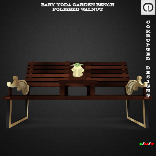 060421 Walnut Yoda Garden Bench Unpacker