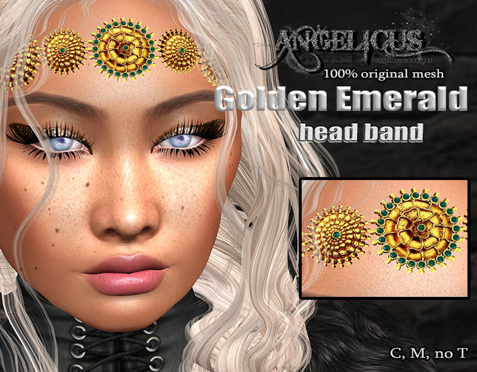 ::ANGELICUS:: Golden Emerald head band