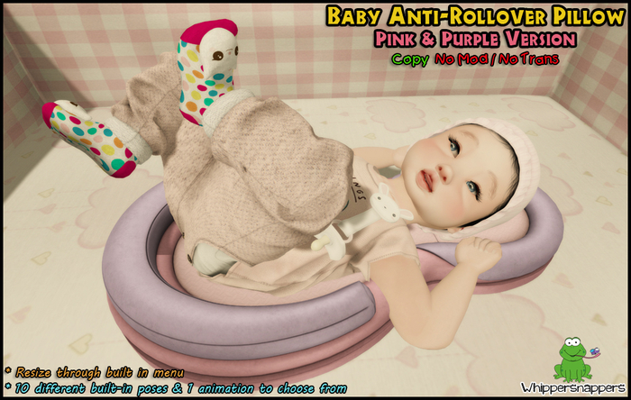 ! Whippersnappers ! - Baby Positioning Pillow Pink/Pur. 