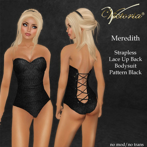 VictoriaV - Meredith Bodysuit Pattern Black