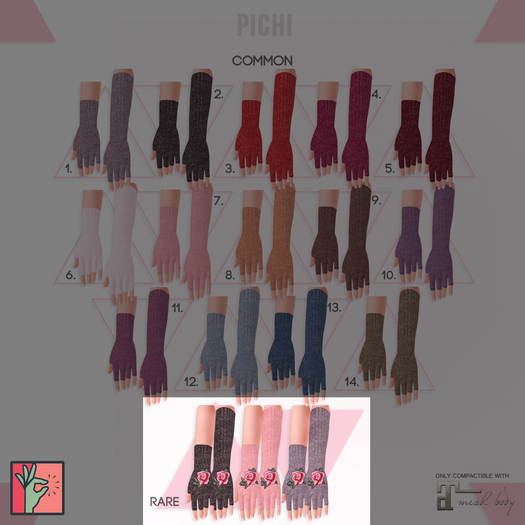 PICHI - Knit Fingerless Gloves rare (Maitreya Appl) RARE
