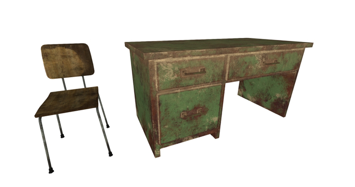 Old metal table v2 Mesh
