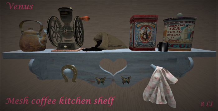 Mesh coffee kitchen shelf