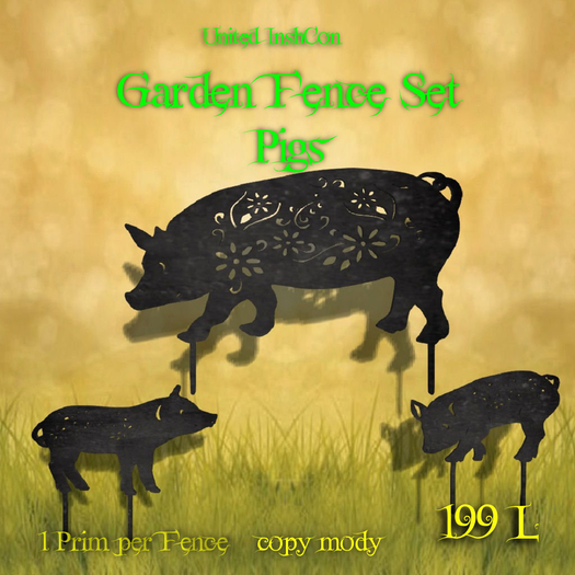 *UI* Garden Fence Set Pigs v