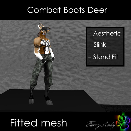 DEMO - Furry Andy - Combat Boots Hoof Deer 