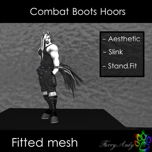 Second Life Marketplace Furry Andy Combat Boots Hoof Horse