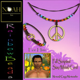 Rainbow Beads Peace Necklace and bracelet set for him