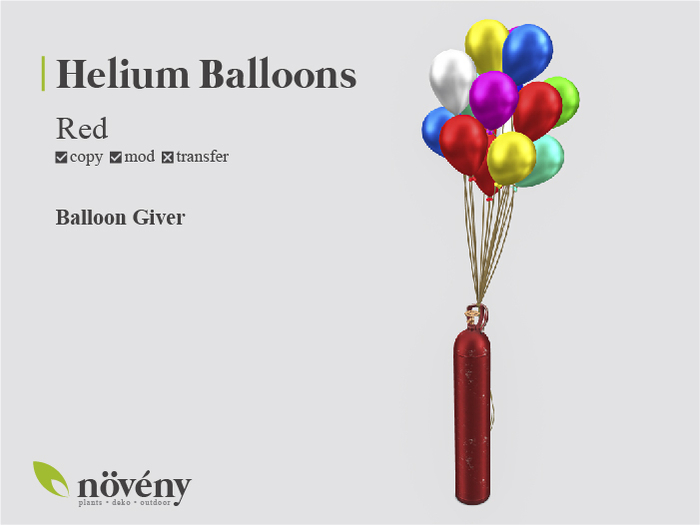 Noveny - Helium Balloons - Red