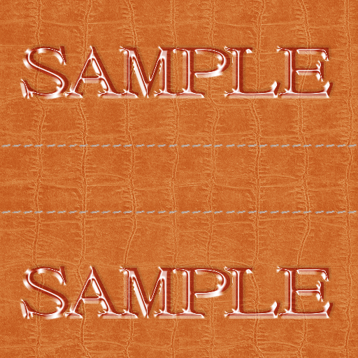 Zoy Texture [ Cable knit stripe Leather with stitching 02 ] Seamless - Orange