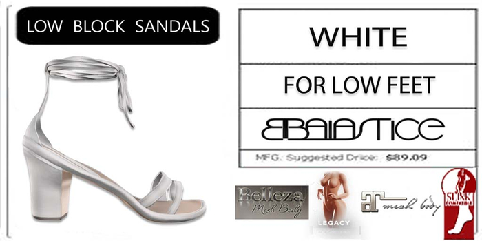 Baiastice_Low Block Sandals-White