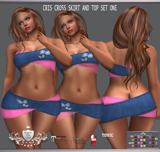 :STLF: CRIS CROSS SKIRT AND TOP SET ONE