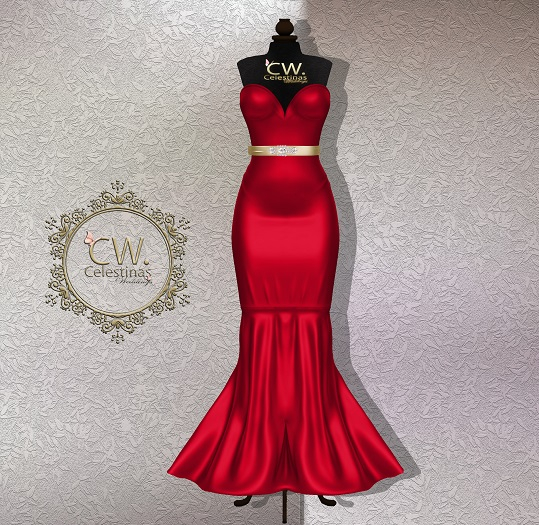 .:(CW):. Beck Gown Dress - Cherry
