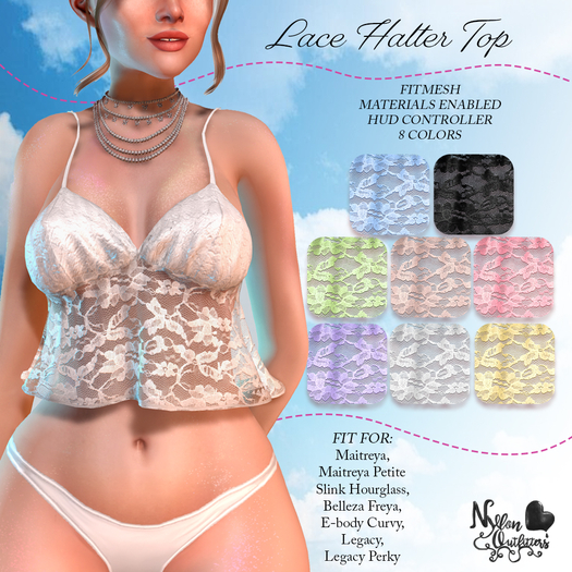 (NO) Lace Halter Top