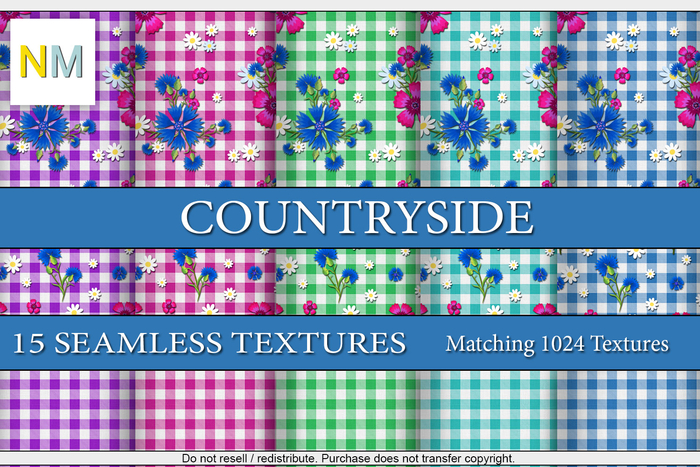 Countryside Matching Kit 15 Seamless Gingham Textures NM