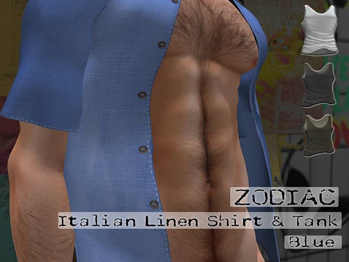 Zodiac Linen Shirt  Blue