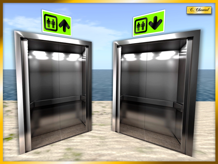 Second Life Marketplace - C.CHANTAL Elevator Door with UP & DOWN Sign ...