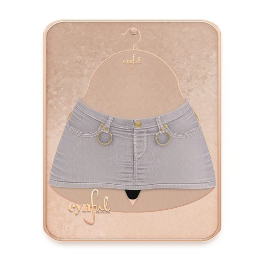 Cynful Casual Baddie Denim Skirt - White   (Check description for included sizes)