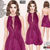 CHIFFON TOP DRESS,MESH&CLASSIC BODY