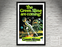 The Green Slime Are Coming | Classic Pulp Horror Movie Poster | Plain Mesh Frame with 6 texture options