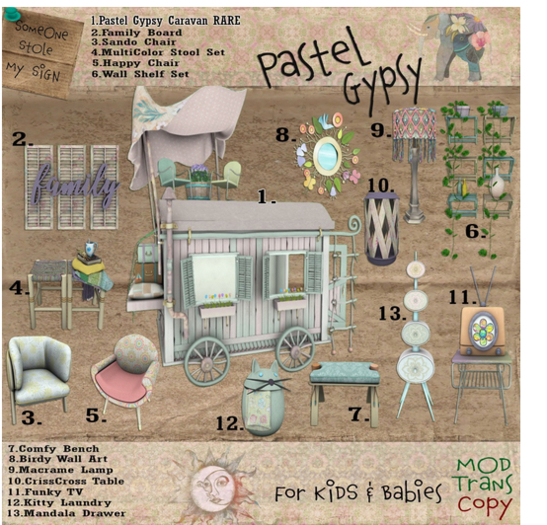 SSMS-1.Pastel Gypsy Caravan RARE