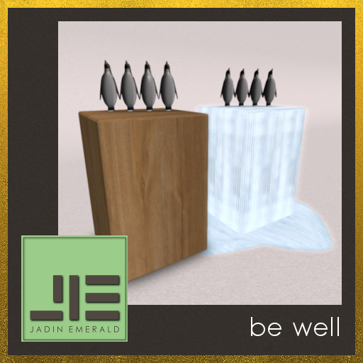 Vier Pinguine (Four Penguins) Set w/ Ice Block and Wood Block Tables (Texture Change Menu) - C/M (Wear to Unpack)