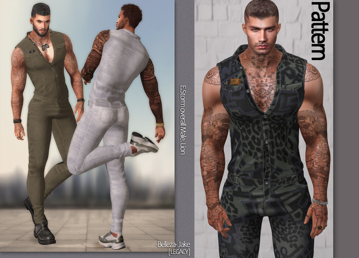 E.Storm overall Male. Lion Pattern