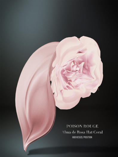 POISON ROUGE Alma de Rosa Hat - Coral 