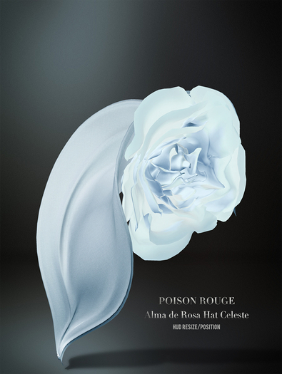 POISON ROUGE Alma de Rosa Hat - Celeste