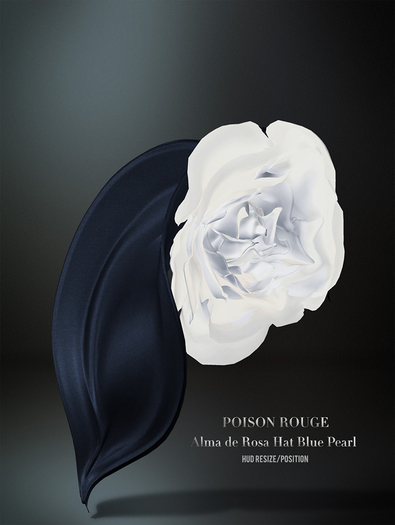 POISON ROUGE Alma de Rosa Hat - Blue Pearl