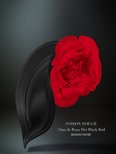 POISON ROUGE Alma de Rosa Hat - Black Red