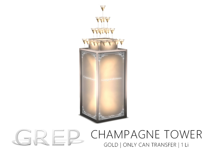 [ Lip Kiss ] Champagne Tower [ Gold ]