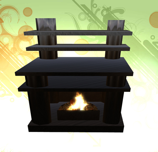 Simple black shine fireplace