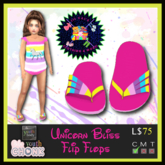 *LVD* Unicorn Bliss Flip Flops - (BeBe Youth)