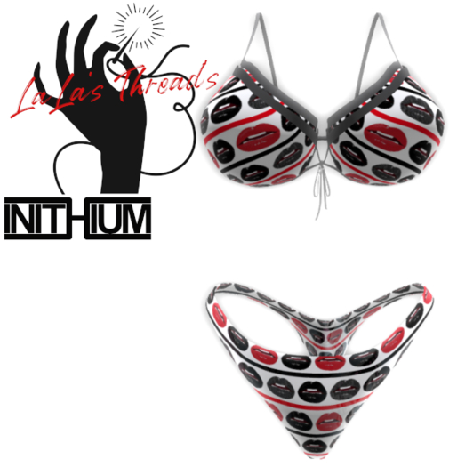 BOXED Lala's threads Lips Bra and panty set