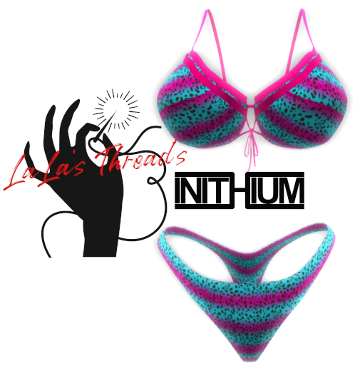 Boxed Lalas Threads Neon Cheatah bra and panty set