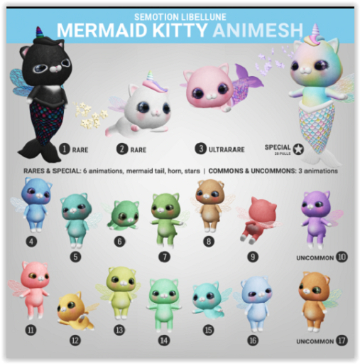 SEmotion Libellune Mermaid Kitty Animesh #2 RARE