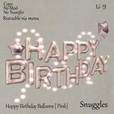 Happy Birthday Balloons [ Pink] 
