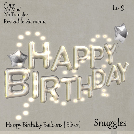 Happy Birthday Balloons [ Sliver] 