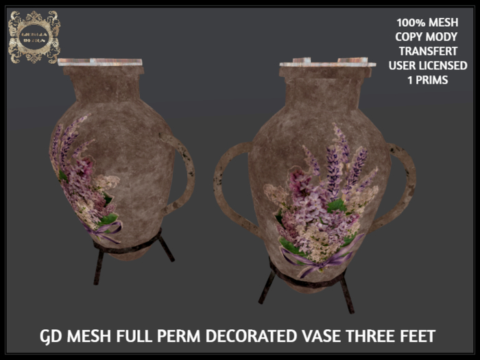 GD MESH FULL PERM DECORATED VASE THREE FEET