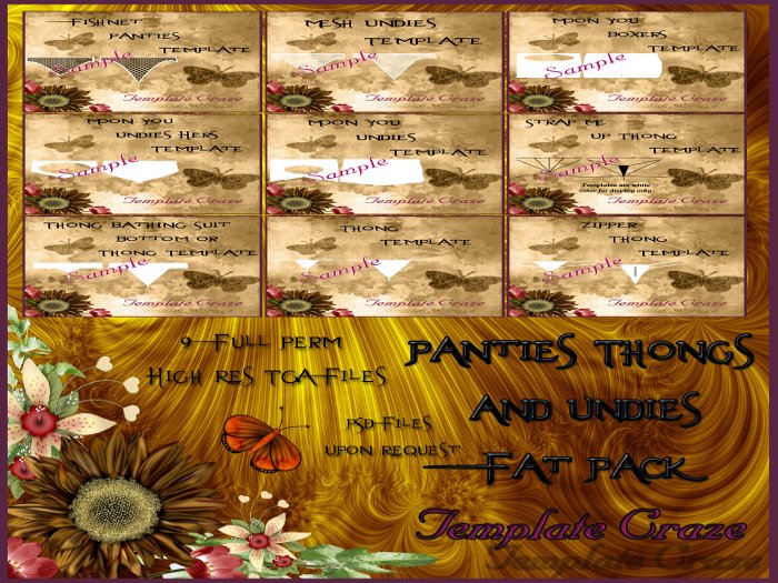 *~Template Craze ~* Panties Thongs and Undies Fat Pack