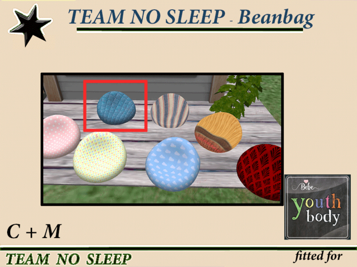 beanbag blue bebe Y