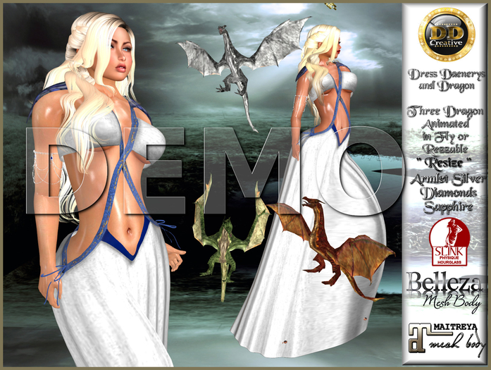 ☾ⅅⅅ☽ ☬ Dress Daenerys and Dragon ☬ DEMO
